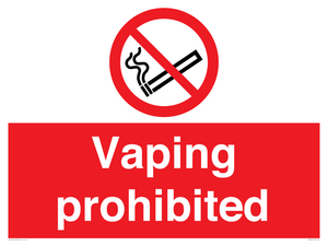 Vaping prohibited